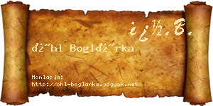 Öhl Boglárka névjegykártya